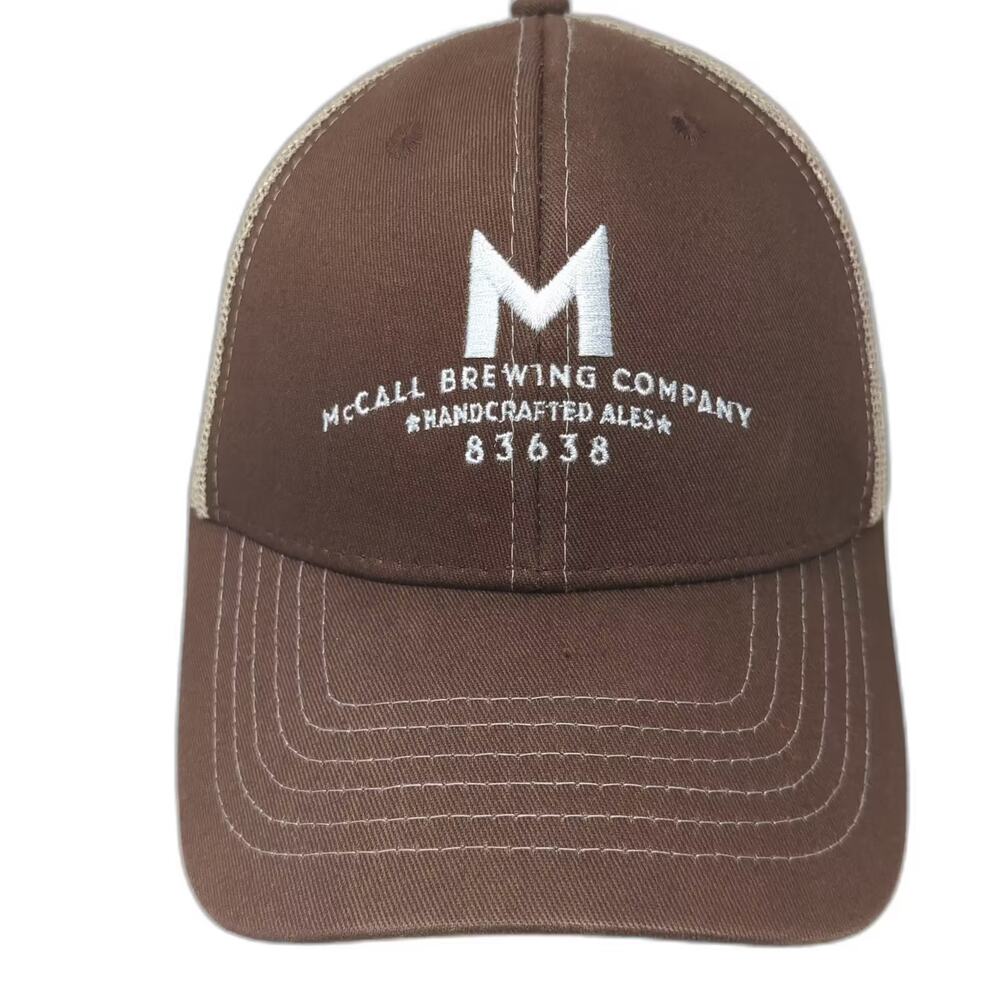 Brewery Branding Co Trucker Hat Brown Beige One Size McCall Brewing Embroidered